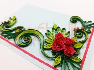 Paper Quilling Rose Card