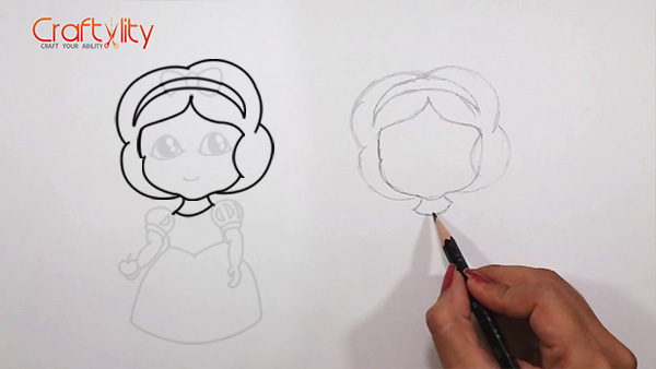 How to draw cute little Snow White - 04