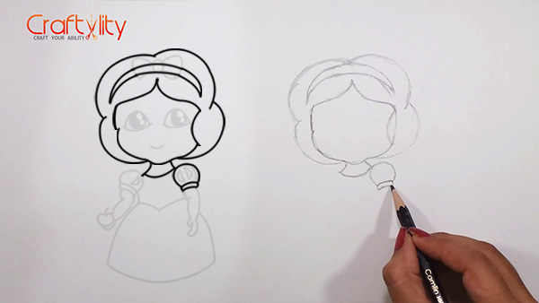 How to draw cute little Snow White - 05