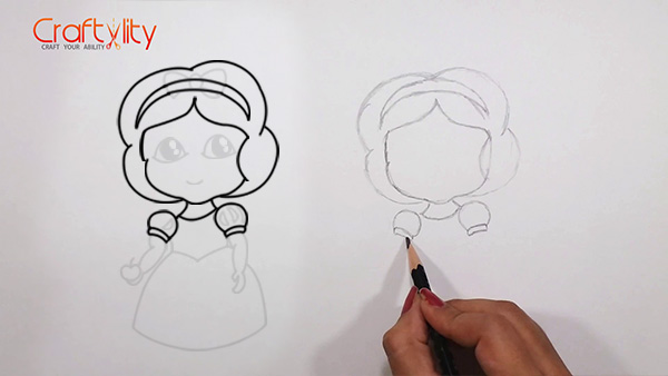 How to draw cute little Snow White - 06