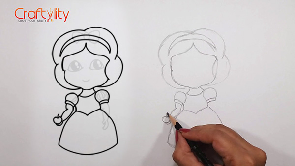 How to draw cute little Snow White - 09