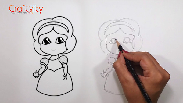 How to draw cute little Snow White - 12