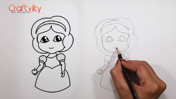 How to draw cute little Snow White - 13