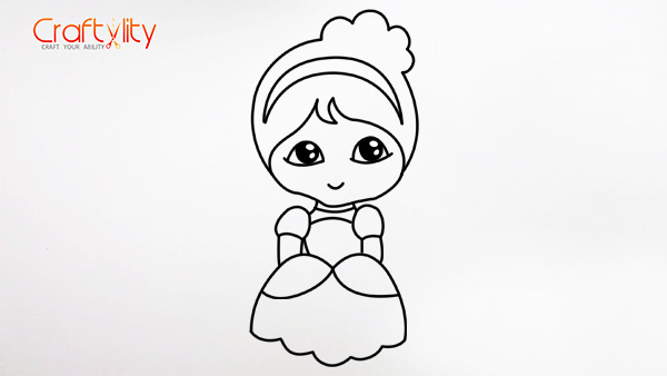 How to draw cute little Cinderella