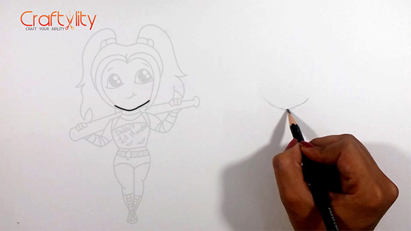 How to draw cute little Harley Quinn - 01