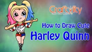 How to draw cute little Harley Quinn