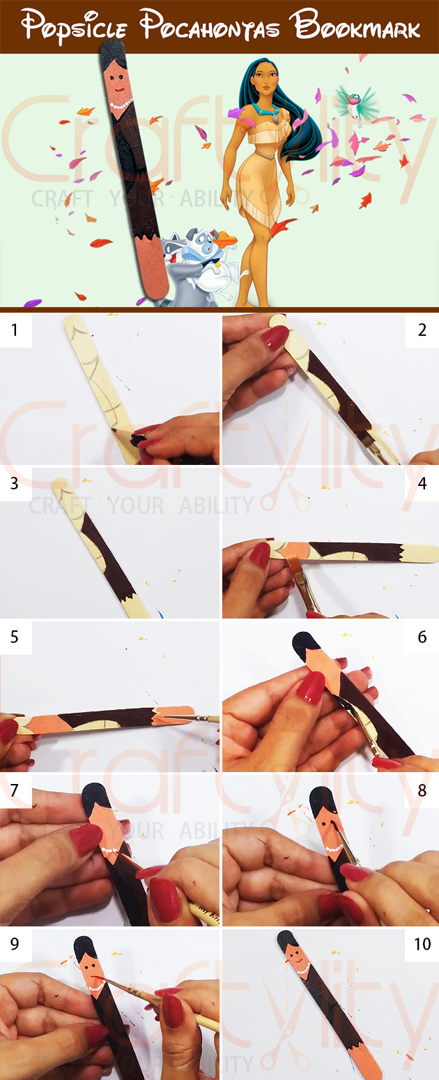 Popsicle Disney Pocahontus Princess Bookmarks