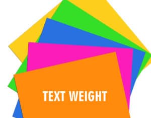 text weight paper