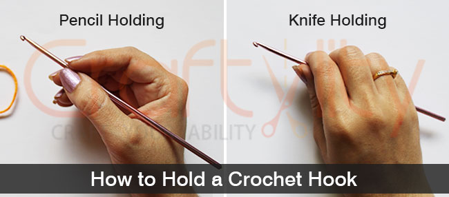 how to hold crochet hook