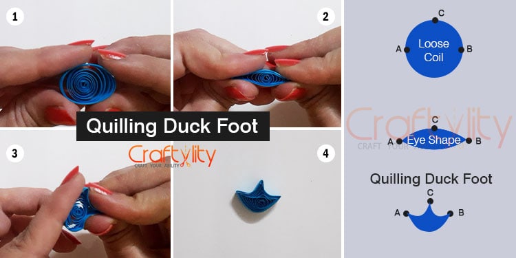 quilling duck foot shape